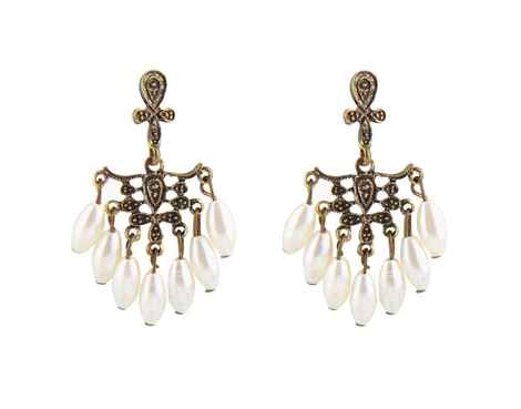Buy Crunchy Fashion Retro Sweet Pearl Tassels Earrings - Purplle