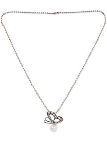 Buy Crunchy Fashion Rhinestone Butterfly Pendant Necklace - Purplle