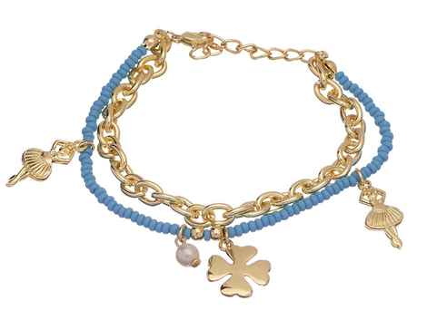 Buy Crunchy Fashion Rock N Roll Aqua Charm Bracelet - Purplle