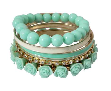 Buy Crunchy Fashion Roses Bangle set- Green - Purplle