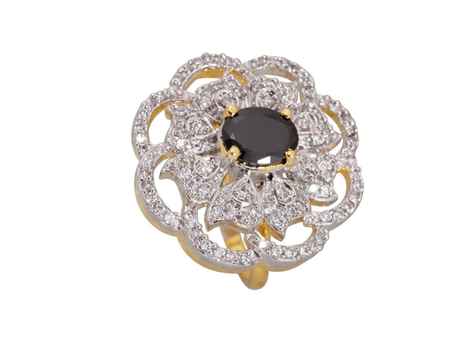 Buy Crunchy Fashion Royal Affair black Stone Ring - Purplle