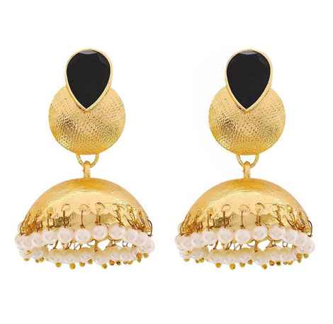 Buy Royal Bling Traditional Black Stone Jhumka Earrings - Purplle