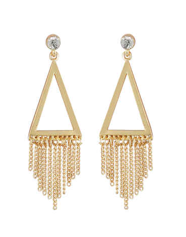 Buy Crunchy Fashion Sequence on Pyramid Golden Earring - Purplle