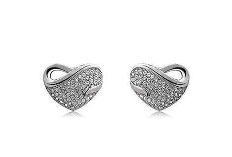 Buy Crunchy Fashion Silvery Love Earrings - Purplle
