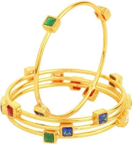 Buy Crunchy Fashion Traditional Gold Platted Pearl Bangle Set - Purplle