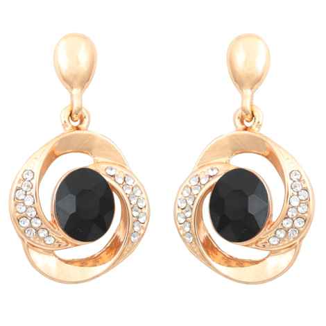 Buy Crunchy Fashion Twisted Tales Black Crystal Earrings - Purplle