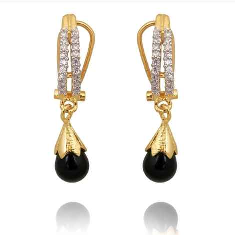 Buy Royal Bling Two Ad Row Black Drop Earrings - Purplle
