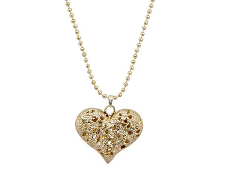 Crunchy Fashion Valentine Special Golden Heart NeckPiece