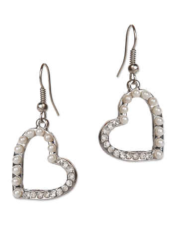 Buy Crunchy Fashion Valentine Special Pearl Heart Earrings - Purplle
