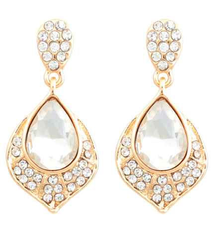 Buy Crunchy Fashion White Crystal Drop Earrings for Girls - Purplle
