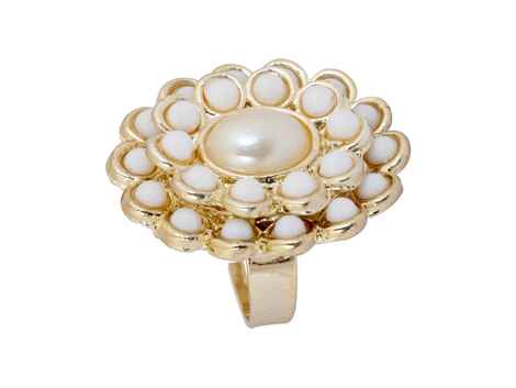 Buy Crunchy Fashion White Marigold Ring - Purplle