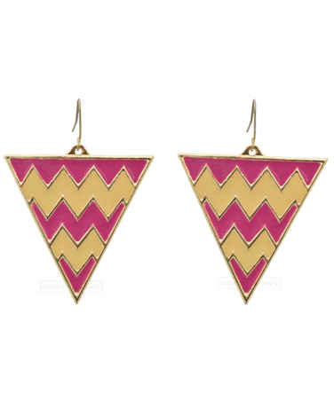 Buy Crunchy Fashion Ziggy Zaggy Pink Danglers - Purplle