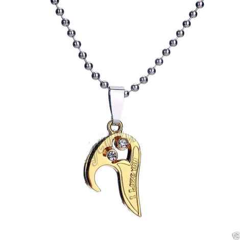 Buy Lishmark Stainless Steel Women Men Lover Couple Pendant I Love You Heart Chain Necklace 4 - Purplle