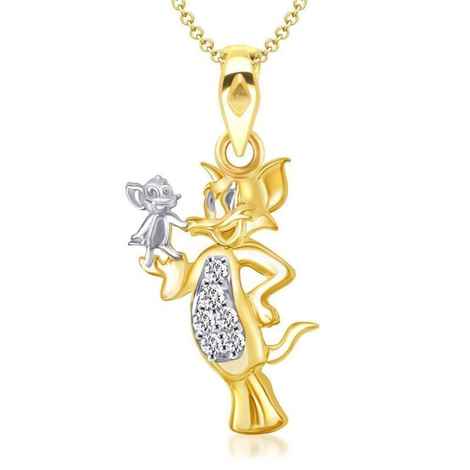 Buy Lishmark Trendy Alloy Jewelrytom & Jerry Gold & Rhodium Polished Kids Pendant With Chain - Purplle