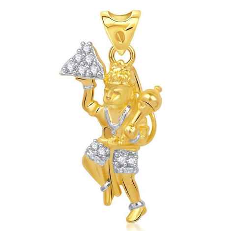 Lishmark Traditional Jewelry Gold & Rhodium Polished The Jai Hanuman Pendant With Chain