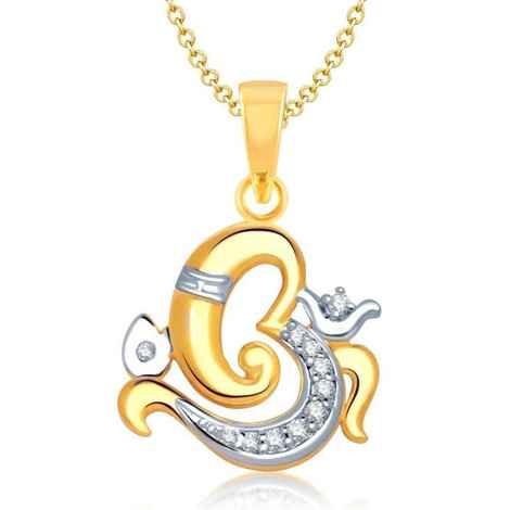 Buy Lishmark Traditional Fashion Jewelry Avighna Pendant Gold & Rhodium Polished With Chain - Purplle