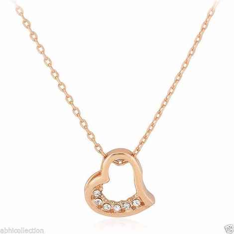 Buy Lishmark Womens 9K Yellow Gold Filled & Aaa Cz Fashion Necklace With Hart Pendant - Purplle