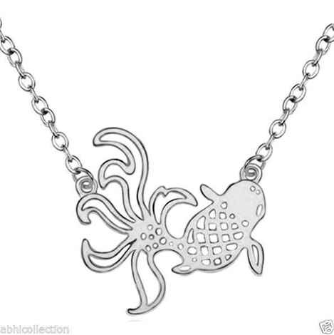 Buy Lishmark Womens Fashion Jewelry 9K White Gold Filled Goldfish Necklace With Pendant - Purplle