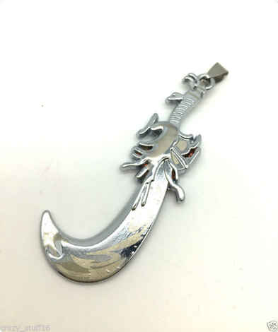 Buy Lishmark Hot Man'S Charm Fashion Jewelry White Scimita Pendant Black Leather Necklace - Purplle