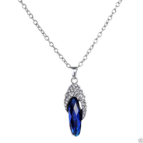 Buy Lishmark Fashion Jewelry Alloy & Crystal Silver Plated Trendy Pendant Necklace - Purplle
