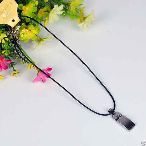 Buy Lishmark Fashion Jewelry Alloy Black Pendant Black Leather Ropenecklace - Purplle