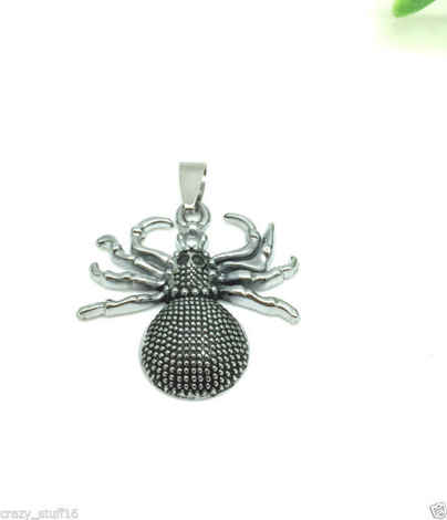 Buy Lishmark Hot Men Jewelry Stainless Steel Vintage Retro Spider Pendant Black Necklace - Purplle