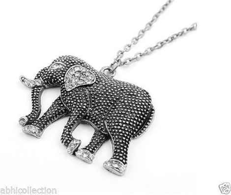 Buy Lishmark New Czech Crystal And Alloy Elephant Pendant Necklace Long Sweater Necklace - Purplle