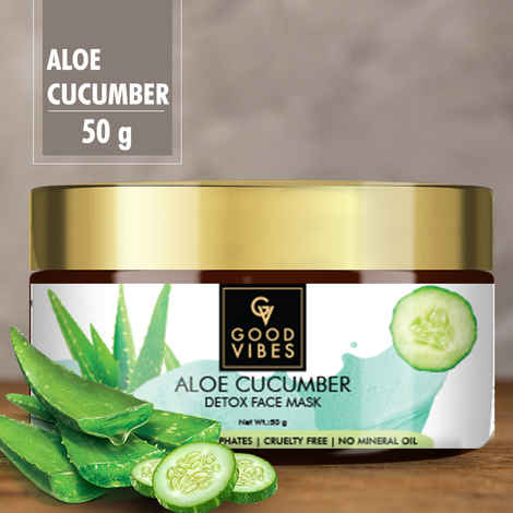 Buy Good Vibes Aloe Cucumber Detox Face Mask | Anti-Acne, Lightening, Detoxifying | No Parabens, No Sulphates, No Mineral Oil, No Animal Testing (50 g) - Purplle