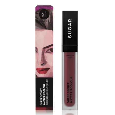 SUGAR Cosmetics Suede Secret Matte Lipcolour - 08 Brocade Burgundy (Burgundy)