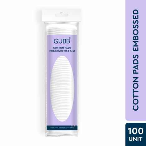 Buy GUBB Cotton Pads for Face Cleansing & Makeup Removal, Embossed - 100 Pads - Purplle