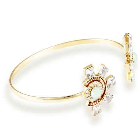 Buy Karatcart Gold Metal Crystal Floweret Charm Bracelet For W - Purplle