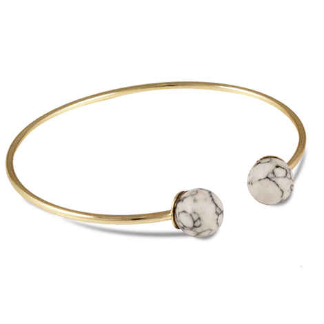 Karatcart Gold Metal White Turquoise Bracelet For Women