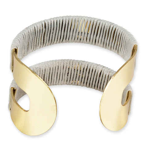 Buy Karatcart Gold Metal Grey Thread Wrap Cuff Bracelet For Women - Purplle