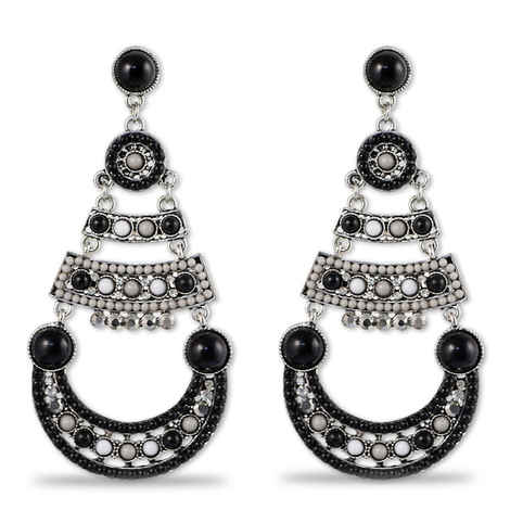 Buy Karatcart Black Bohemian Long Dangle Earrings For Women - Purplle