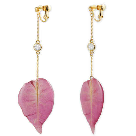 Buy Karatcart Metal Gold Pink synthetic Leaf Drop Earrings For  - Purplle