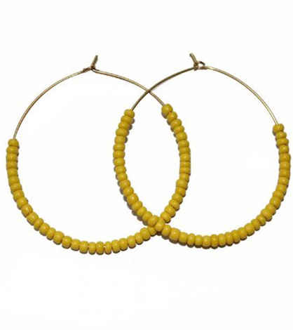 Buy Karatcart Brass Hoop Earring For Women (Yellow) - Purplle