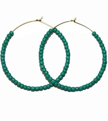 Buy Karatcart Brass Hoop Earings For Women - Green - Purplle