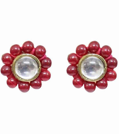 Buy Karatcart Red Kundan Studs - Purplle