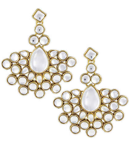Buy Karatcart 24K GoldPlated Nisha Kundan Danglers Earrings Set For Women - Purplle
