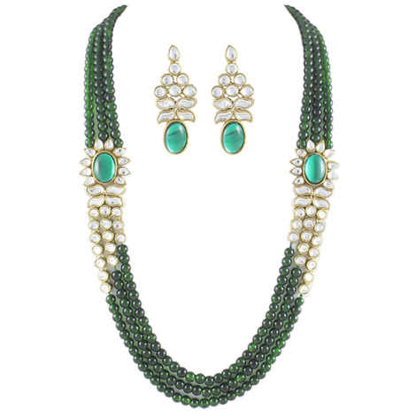 Karatcart Green Kundan Jewellery Set For Women