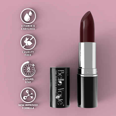 Bella Voste Sheer Creme Lust Lipstick Berry Shy 03 (4.2 gm) I Matte Finish I Cruelty Free I Enriched with Vitamin E I Long Lasting Improved Formula I One Stroke Aplication I Highly Pi gmented