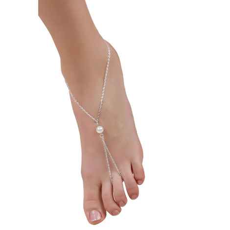 Buy Femnmas Silver Celebrity Toe Style Ring Anklet - Purplle
