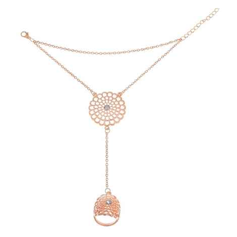 Buy Femnmas Golden Flower Ring Bracelet - Purplle