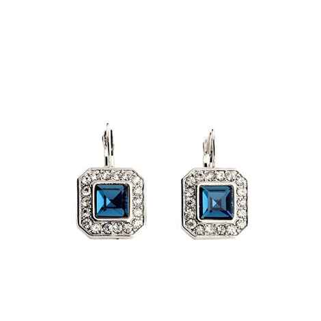 Buy Femnmas Blue Gemstone Square Earrings - Purplle