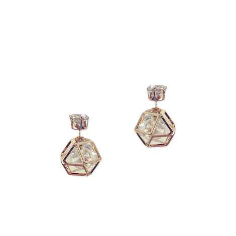 Buy Femnmas Zircon Hollow Double Sided Earring - Purplle