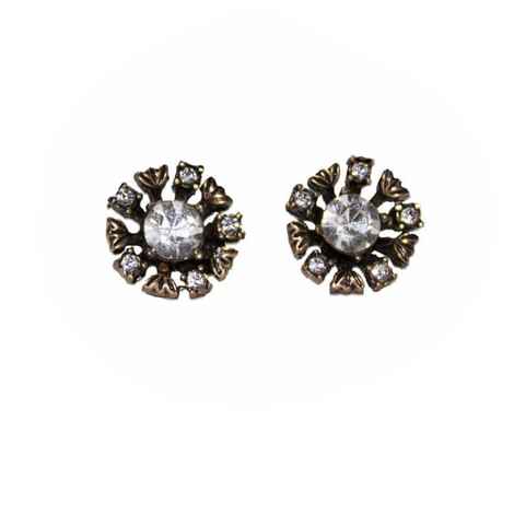 Buy Femnmas Metal Crystal Flower Studs - Purplle