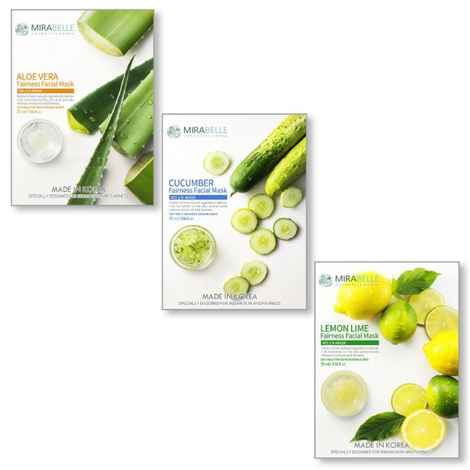 Buy Mirabelle Korea Fairness Facial Mask (Aloevera, Cucumber, Lemon - Acl - Combo Pack Of 3) (25 ml) - Purplle