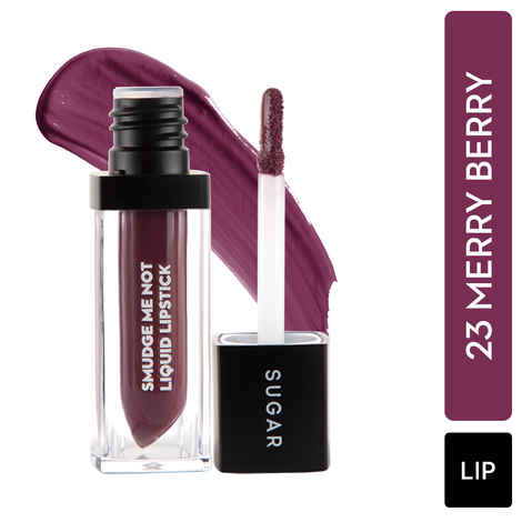 Buy SUGAR Cosmetics - Smudge Me Not - Liquid Lipstick - 23 Merry Berry (Dark Plum) - 4.5 ml - Ultra Matte Liquid Lipstick, Transferproof and Waterproof, Lasts Up to 12 hours - Purplle