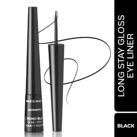 FACES CANADA Beyond Black Long Stay Liquid Eyeliner- Black, 2.5 ml | 24HR Waterproof & Smudgeproof | Long-Lasting | Intense Color Payoff | Quick Drying | Precise Felt Tip