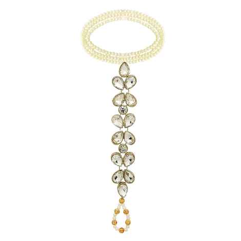 Buy Crunchy Fashion Pompon Crystal Pearly Statement Anklet - Purplle